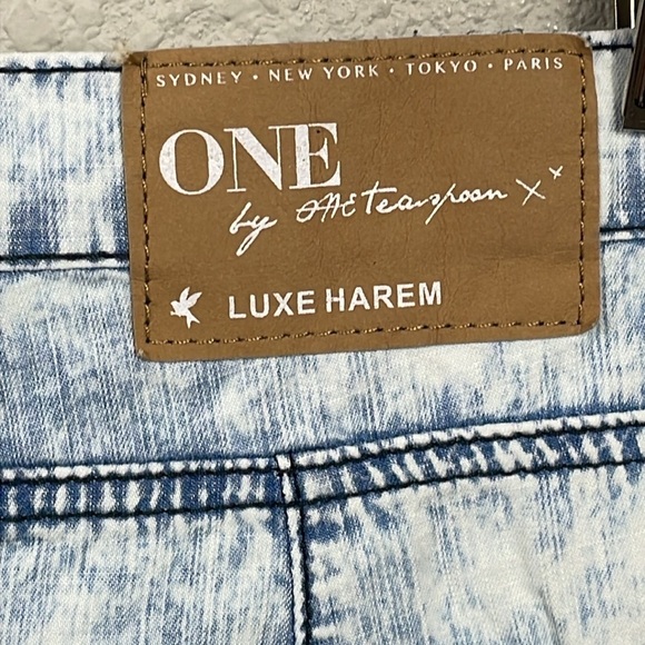 NWT One Teaspoon Luxe Harem Shorts Denim Classic Chambray Relaxed Sz 26 - Picture 9 of 16